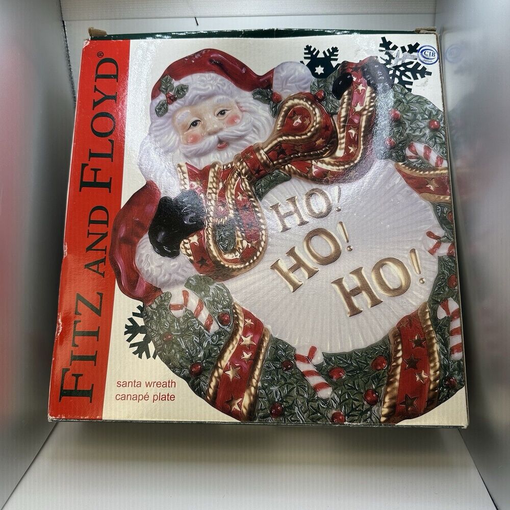 Vintage Fritz And Floyd Christmas Dish With Santa - Picture 2 of 5